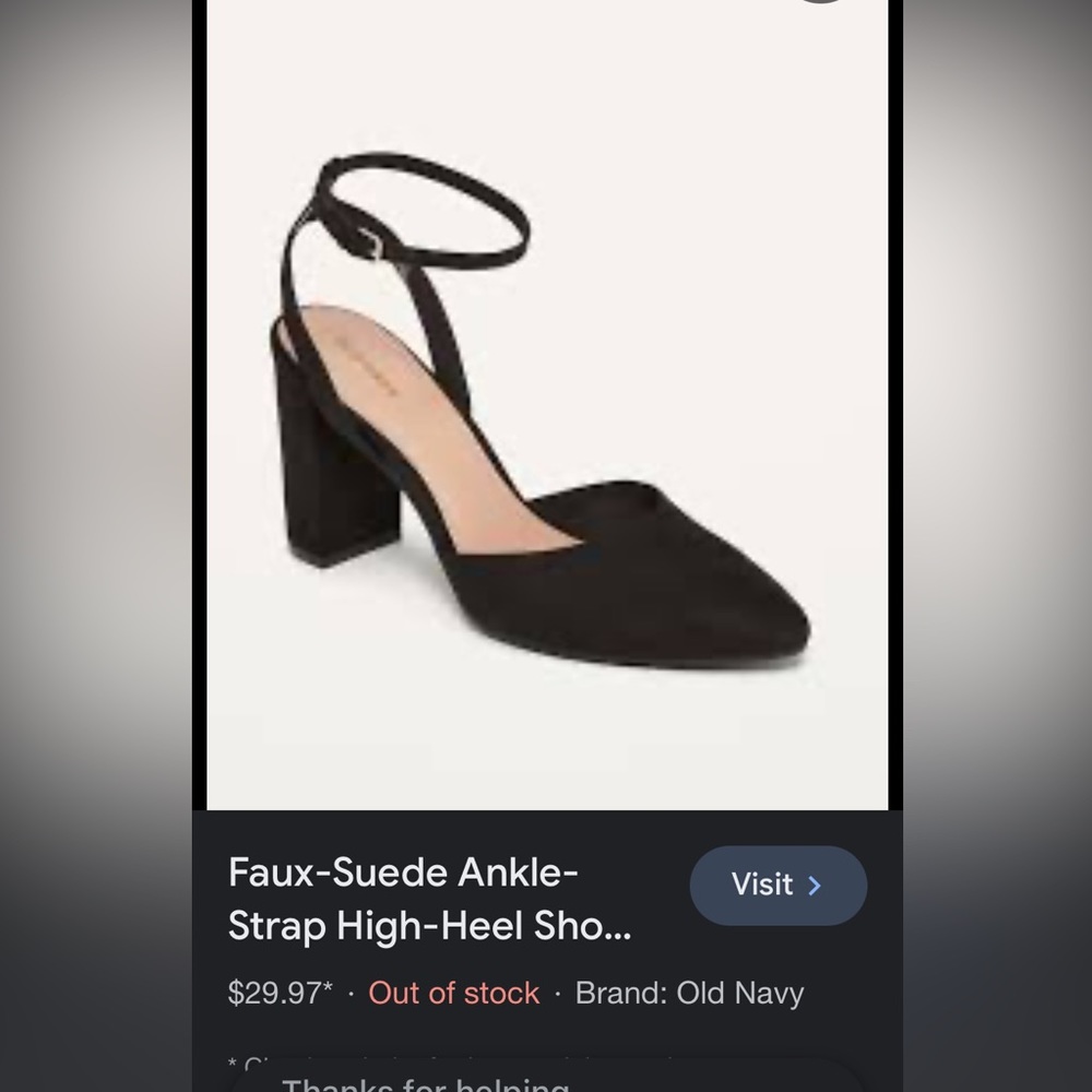 Old navy faux suede strappy ankle closed toe heels black 7